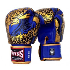Боксерские перчатки Twins Special FBGVL3-52 Dragon blue gold 14 oz