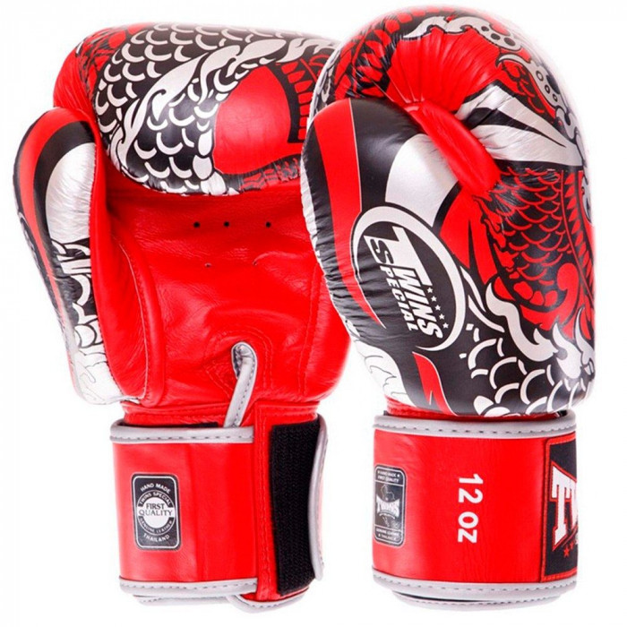 Боксерские перчатки Twins Special FBGVL3-52 Dragon red silver 14 oz