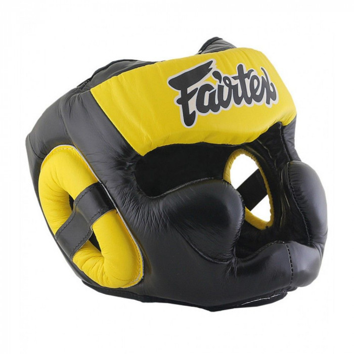 Шлем Fairtex HG13 black yellow (Full Head) L