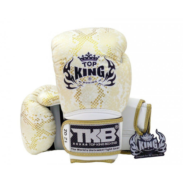 Боксерские перчатки TKB Snake White Gold 10 oz