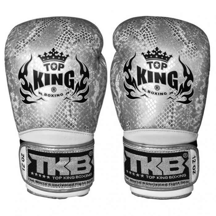 Боксерские перчатки TKB Snake White Silver 14 oz