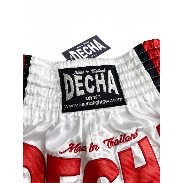 Шорты для тайского бокса Decha белый-красный M