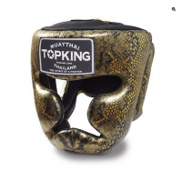 Боксерский шлем Top King Gold / Black "Snake Edition" Head Guard L