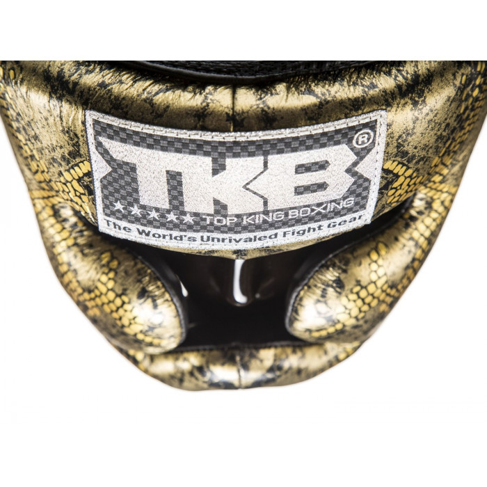 Боксерский шлем Top King Gold / Black Snake Edition Head Guard L