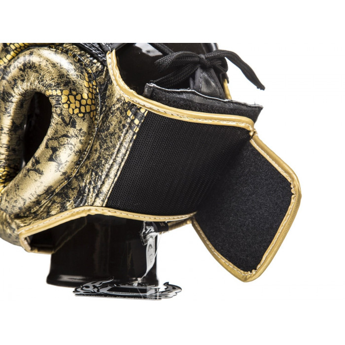 Боксерский шлем Top King Gold / Black Snake Edition Head Guard L