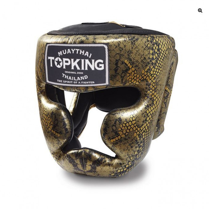 Боксерский шлем Top King Gold / Black Snake Edition Head Guard M