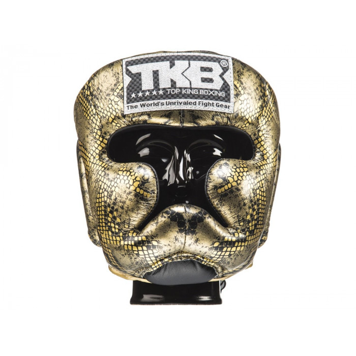 Боксерский шлем Top King Gold / Black Snake Edition Head Guard M