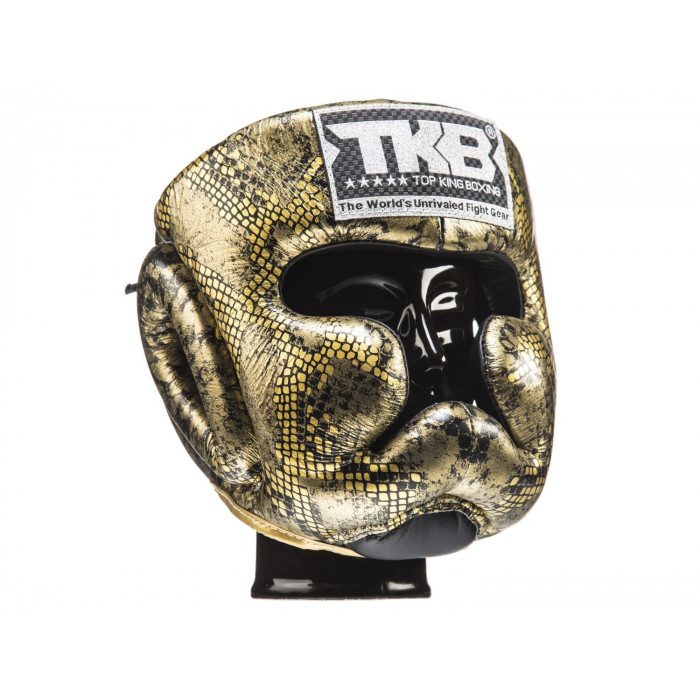 Боксерский шлем Top King Gold / Black Snake Edition Head Guard XL
