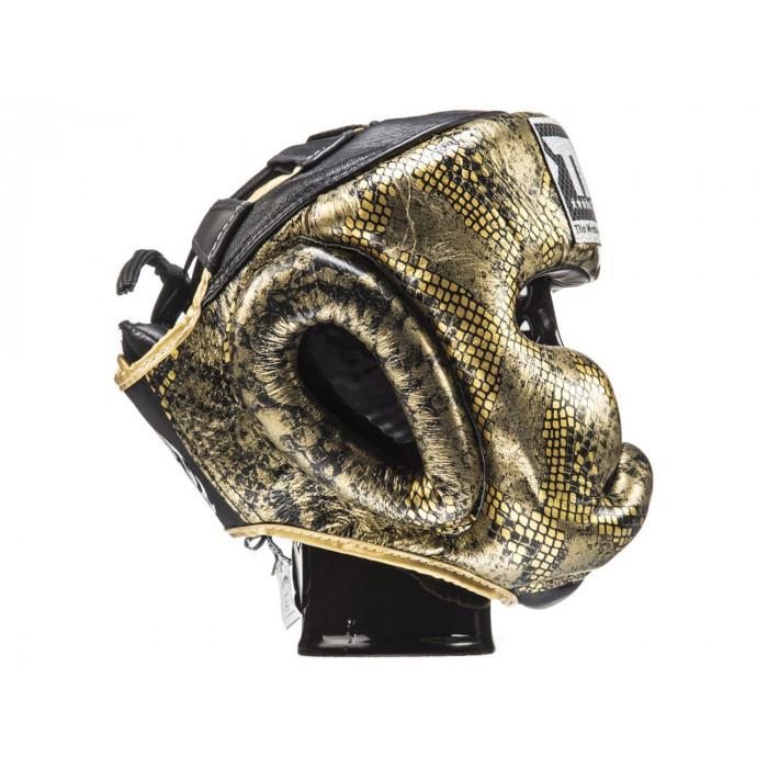 Боксерский шлем Top King Gold / Black Snake Edition Head Guard XL