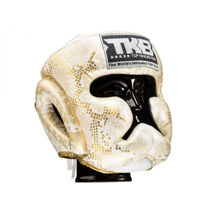 Боксерский шлем Top King Gold / White Snake Edition Head Guard XL