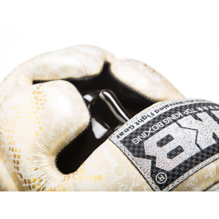 Боксерский шлем Top King Gold / White Snake Edition Head Guard XL