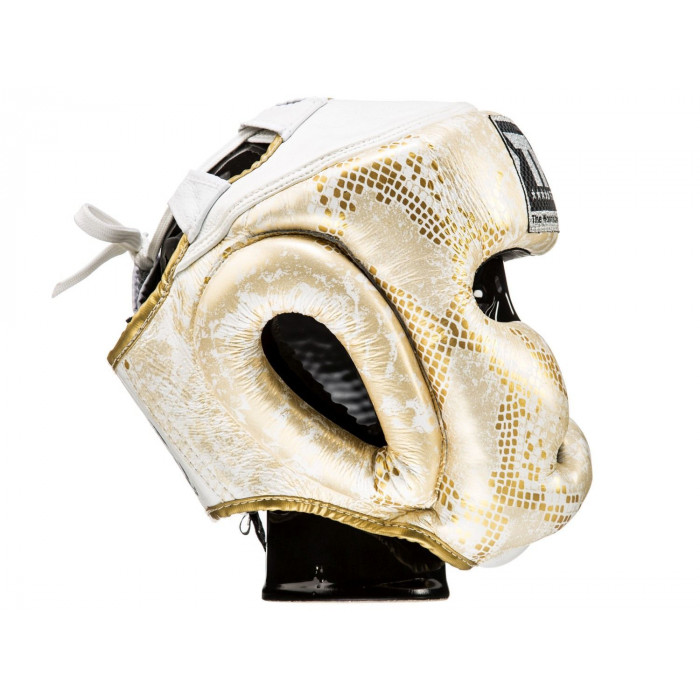 Боксерский шлем Top King Gold / White Snake Edition Head Guard XL