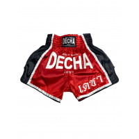 Шорты для тайского бокса Decha красный-черный XL