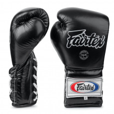 Боксерские перчатки на шнурке Fairtex BGL7 black 12 oz