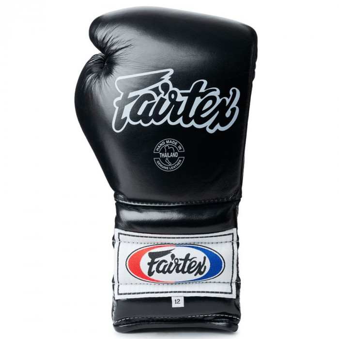 Боксерские перчатки на шнурке Fairtex BGL7 black 10 oz