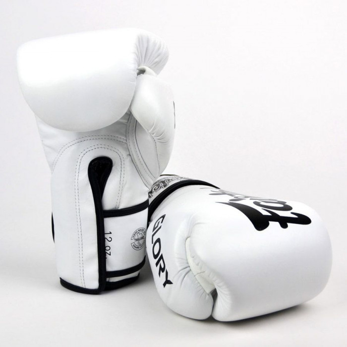 Боксерские перчатки турнира Glory Fairtex BGVG1 white 12 oz