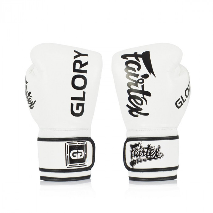 Боксерские перчатки турнира Glory Fairtex BGVG1 white 10 oz