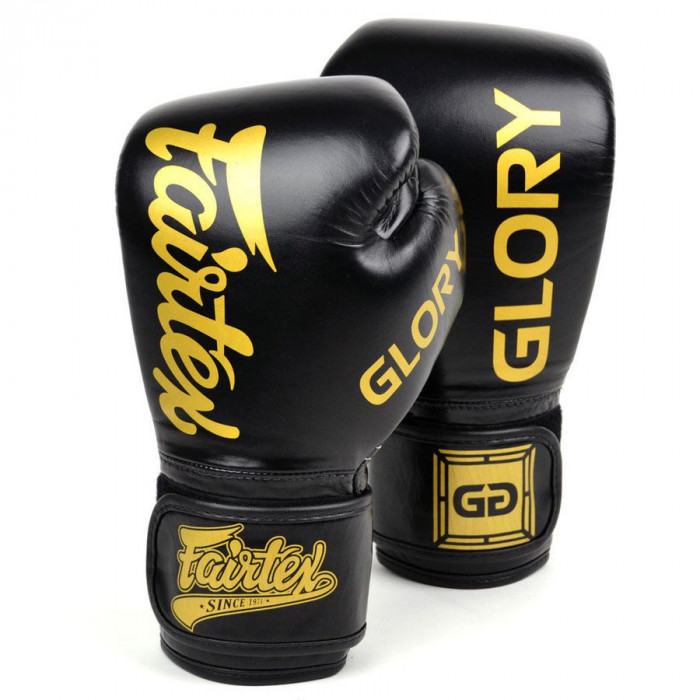 Боксерские перчатки турнира Glory Fairtex BGVG1 black 12 oz