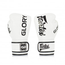 Боксерские перчатки турнира Glory Fairtex BGVG1 white 16 oz