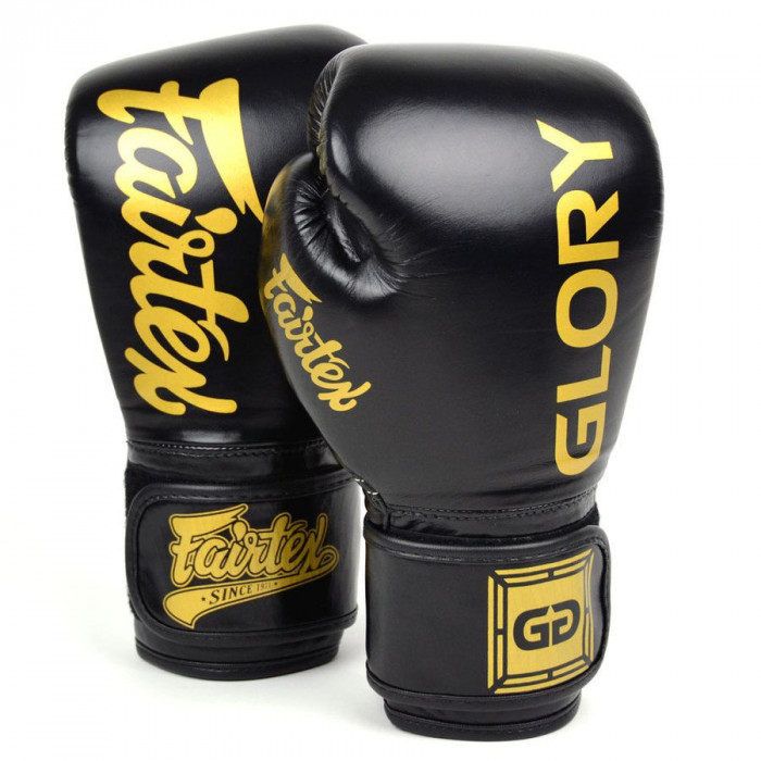 Боксерские перчатки турнира Glory Fairtex BGVG1 black 16 oz