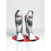 Защита голени Twins Special FSGL10-49 white black - XL