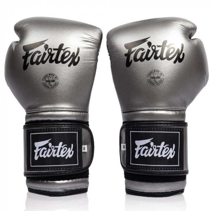 Боксерские перчатки Fairtex BGV9C-PLUS gun metallic 18 oz