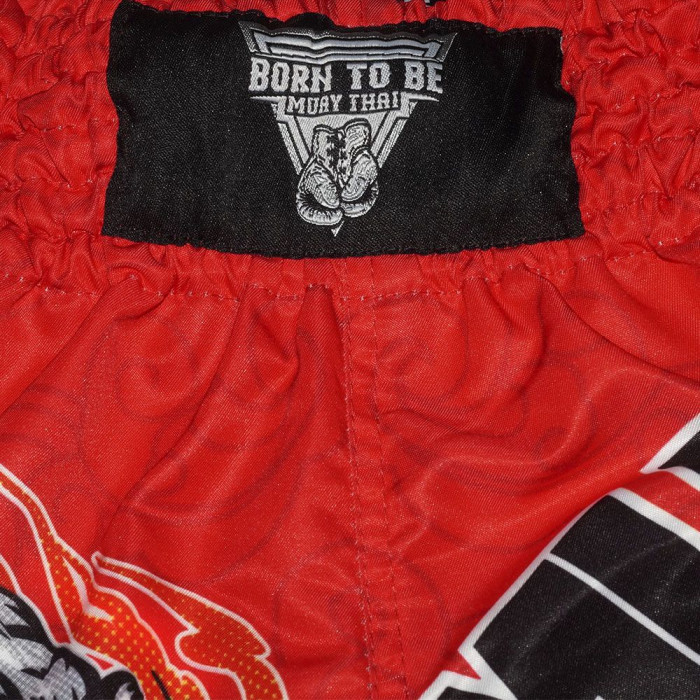 Шорты для бокса BORN TO BE TIGER WHITE-RED S