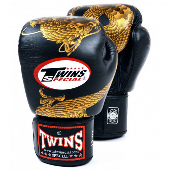 Боксерские перчатки Twins FBGVL3-23 black gold 16 oz