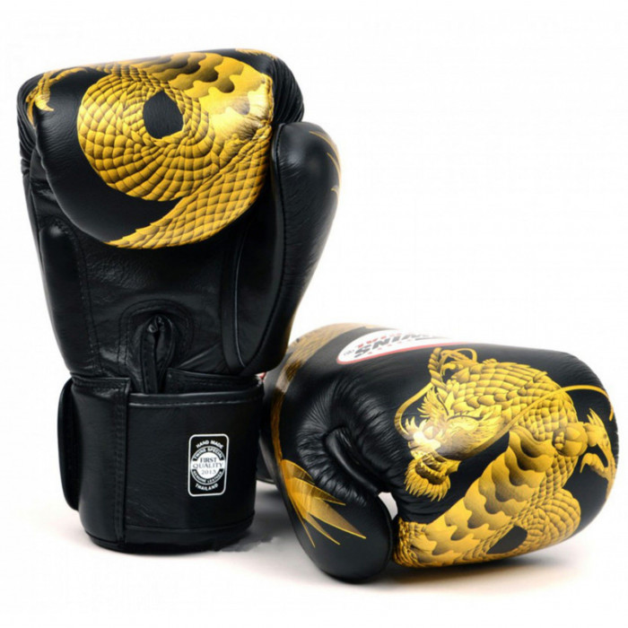 Боксерские перчатки Twins FBGVL3-23 black gold 16 oz