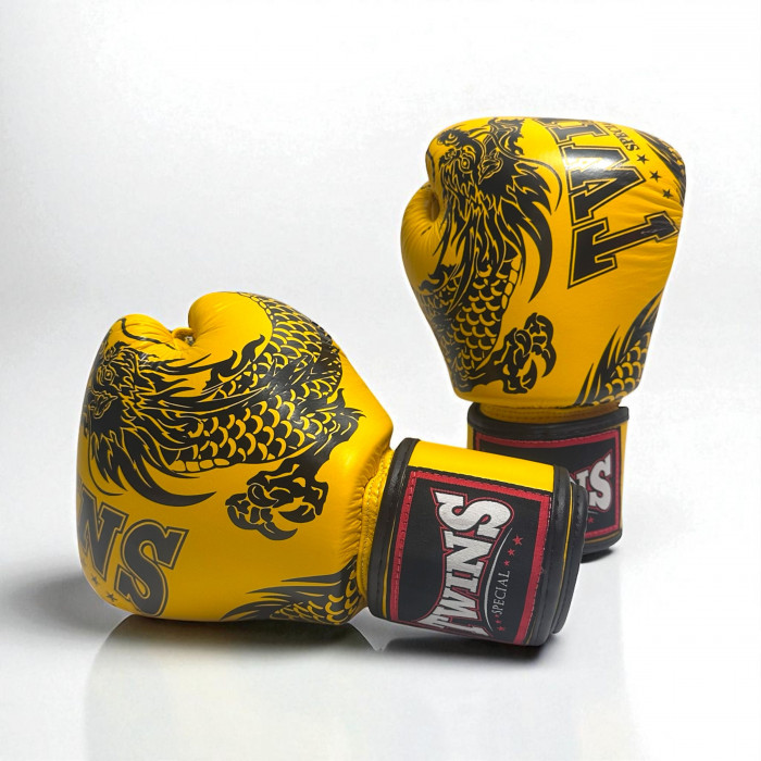 Боксерские перчатки Twins Special FBGVL3-49 yellow black 12 oz