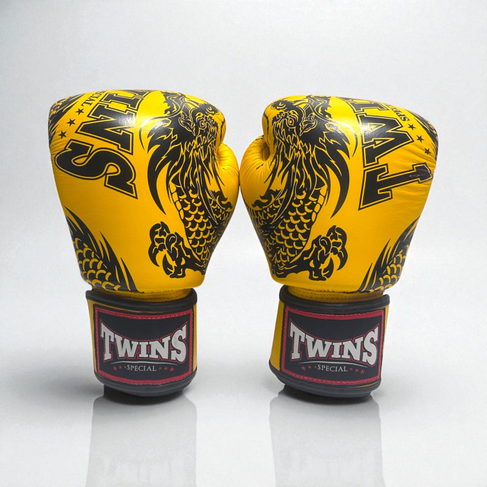 Боксерские перчатки Twins Special FBGVL3-49 yellow black 12 oz
