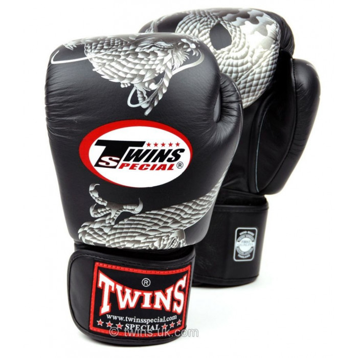 Боксерские перчатки Twins FBGVL3-23 black silver 16 oz