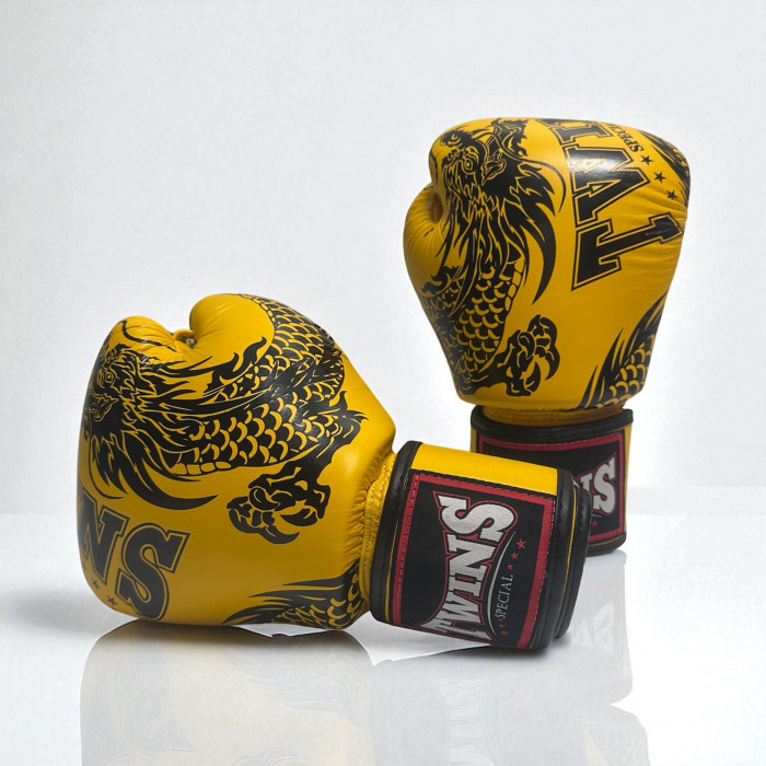 Боксерские перчатки Twins Special FBGVL3-49 yellow black 16 oz