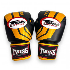 Боксерские перчатки Twins FBGVL3-43 yellow black 10 oz