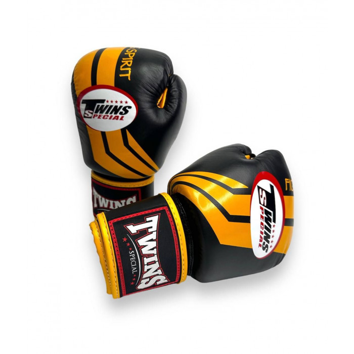 Боксерские перчатки Twins FBGVL3-43 yellow black 10 oz