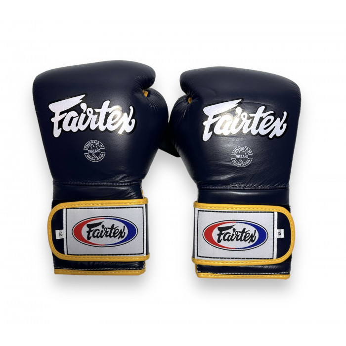 Боксерские перчатки Fairtex BGV9 blue navy yellow 16 oz