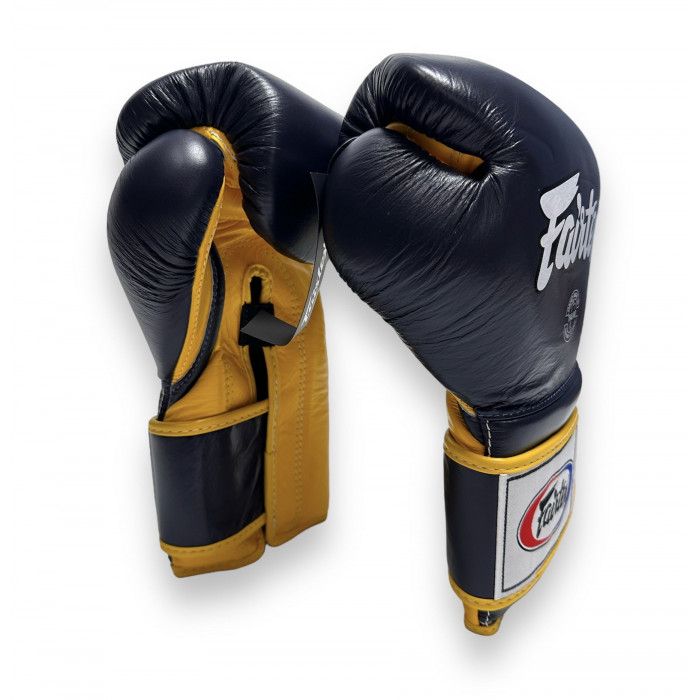 Боксерские перчатки Fairtex BGV9 blue navy yellow 16 oz
