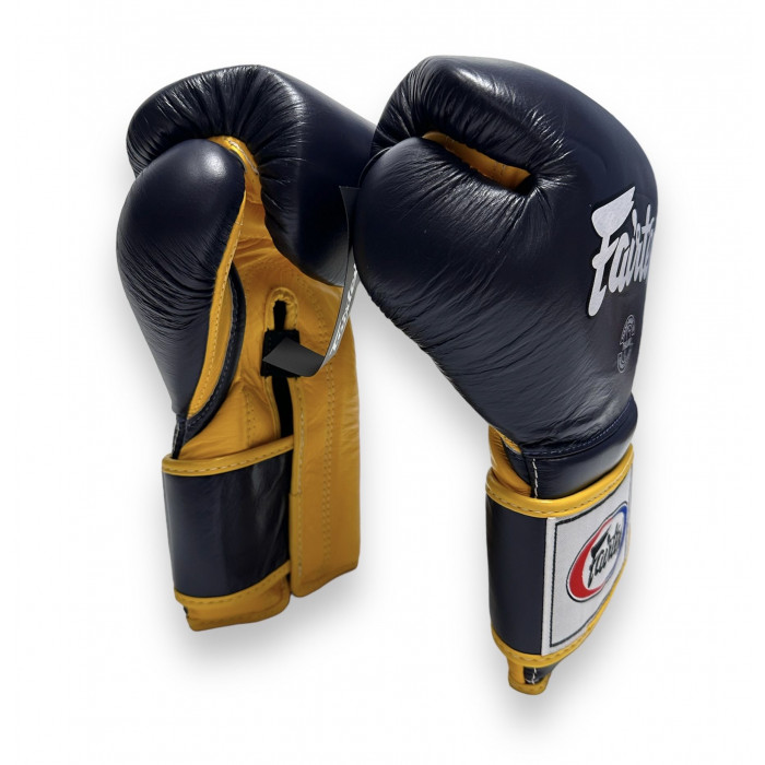 Боксерские перчатки Fairtex BGV9 blue navy yellow 16 oz