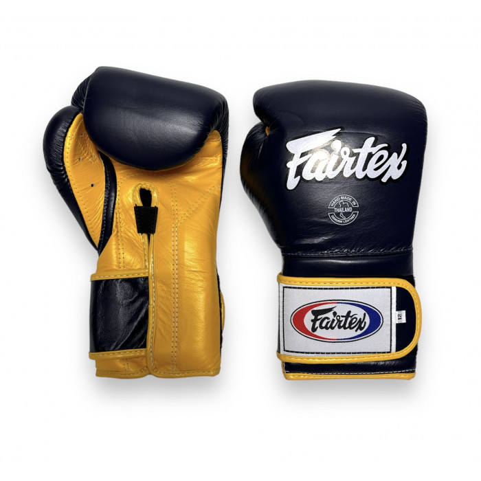 Боксерские перчатки Fairtex BGV9 blue navy yellow 16 oz