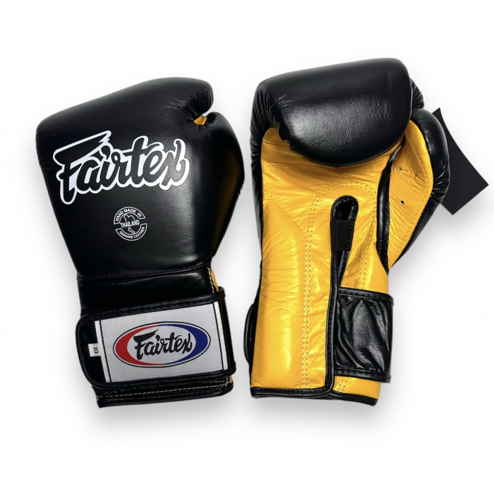 Боксерские перчатки Fairtex BGV9 black yellow 12 oz