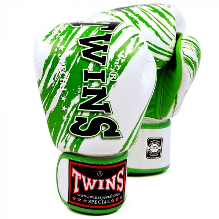 Боксерские перчатки TWINS FBGVL3-TW2 WHITE-GREEN 12 oz