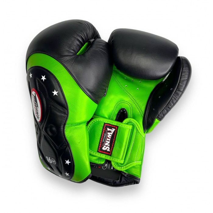Боксерские перчатки Twins Special BGVL6 MK green black 16 oz