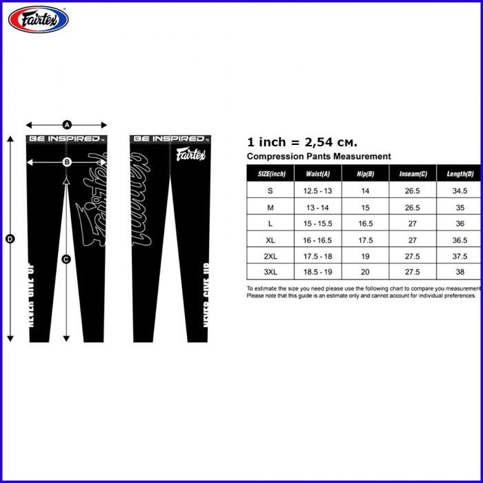 Тайтсы Fairtex CP1 black 2XL (Легенцы для спорта) Компрессионные штаны