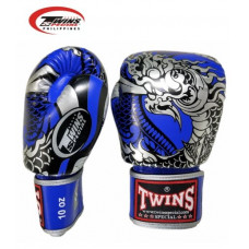 Боксерские перчатки Twins Special FBGVL3-52 Dragon blue silver 10 oz