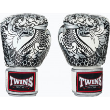 Боксерские перчатки Twins Special FBGVL3-52 Dragon white silver 14 oz