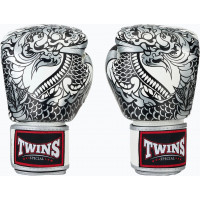 Боксерские перчатки Twins Special FBGVL3-52 Dragon white silver 16 oz
